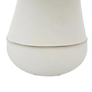 Sterling Silver Dainty Box Chain Bracelet .925 Italy Stamped Vintage 9" Ankle